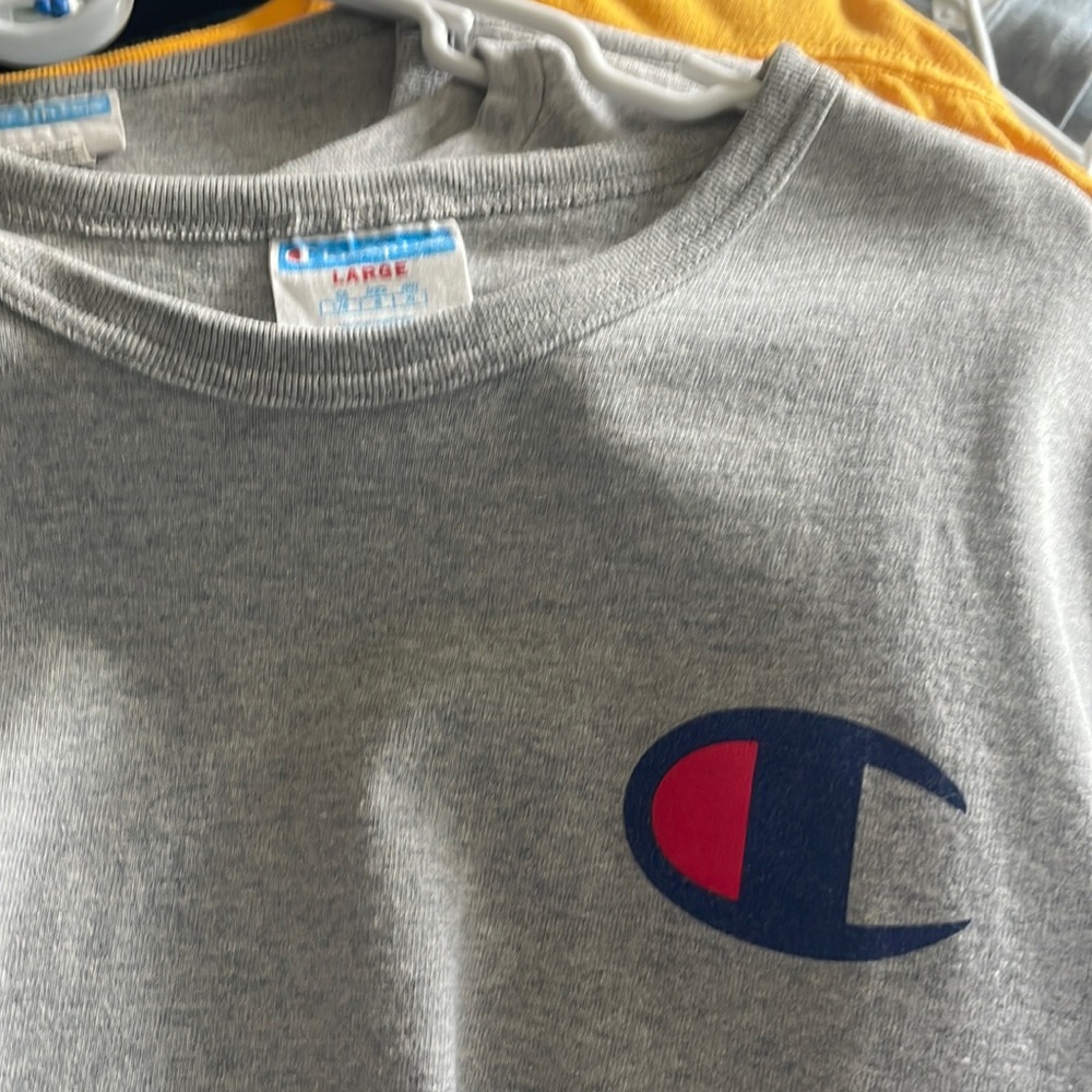 Large grey champion t shirt